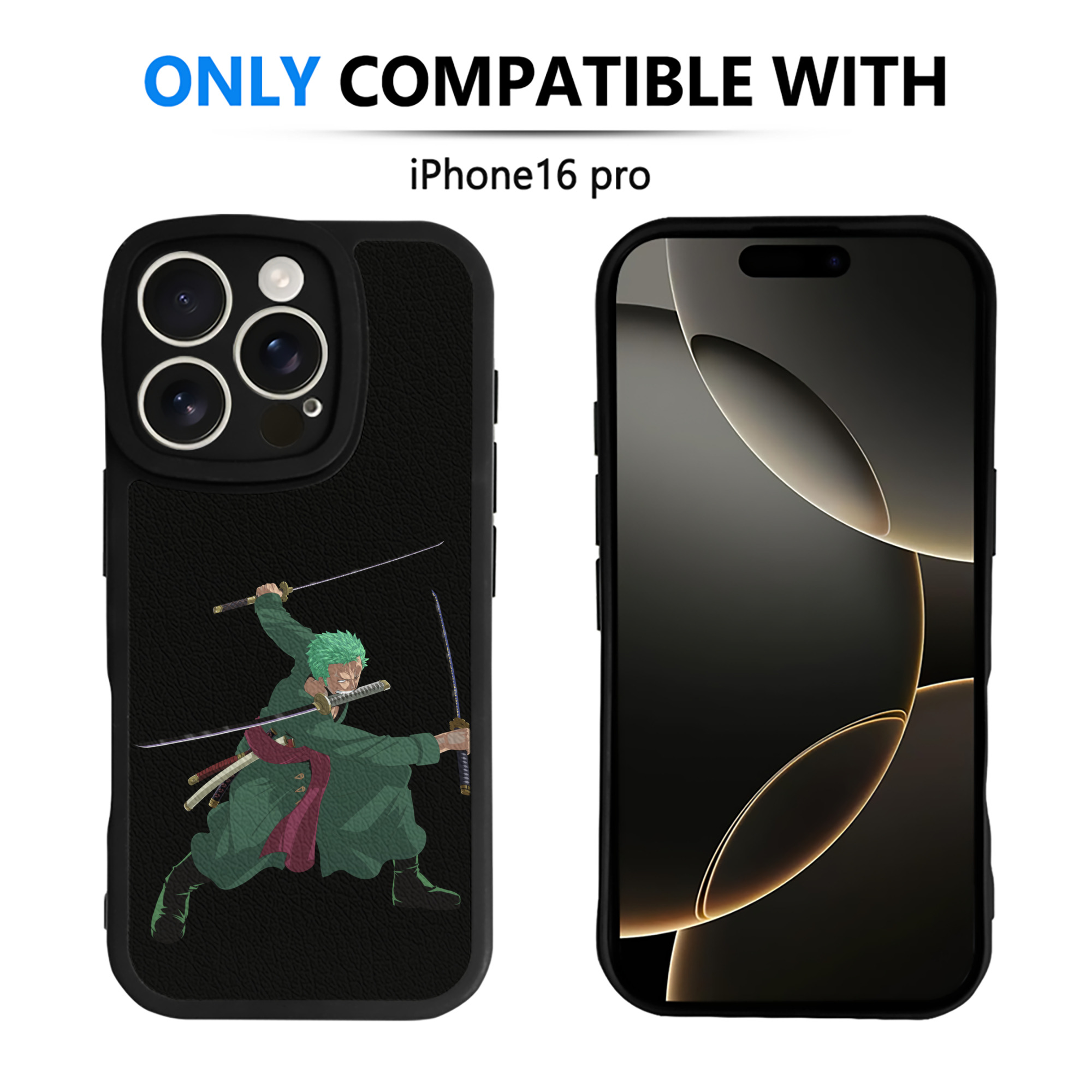 ワンピース ロロノア・ゾロ ONE PIECE Roronoa Zoro 【iPhone 16シリーズ対応】シリコンスマホケース（レザー調） 材質：シリコン